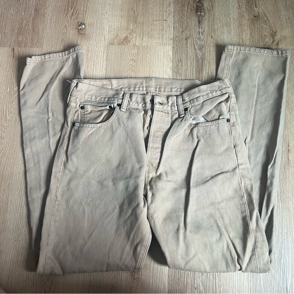 Levi Strauss 514 Beige Jeans Men’s Denim W 33 L 32 - Picture 4 of 4